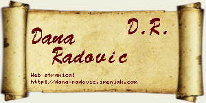 Dana Radović vizit kartica